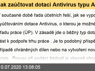 Jak zaúčtovat dotaci Antivirus typu A a B?