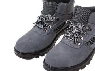 Členkové pracovné kožené topánky s vystuženou špičkou v sivej farbe, vel.  41.