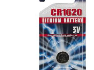 Gombíková batéria CR 1620 Li 3 V so zabezpečením proti vytečeniu.