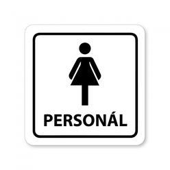 Piktogram WC pro personál ženy bílý hliník