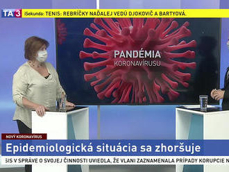 ŠTÚDIO TA3: Epidemiologička A. Bražinová o šírení koronavírusu na Slovensku