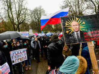 Asi 200 lidí se v Praze sešlo na protest proti zadržení Navalného
