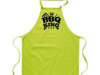 Zástěra s potiskem BBQ king bílá - Z22