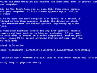 Modrá 'obrazovka smrti' zčernie. Microsoft zmení jej farbu