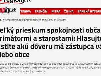 VEĽKÁ ANKETA STAROSTOV: V Bratislave sa ľuďom najviac páči práca starostu Dúbravky, totálne zase prepadol Zoltán Pék
