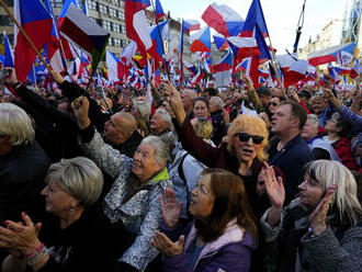 Na Václavskom námestí v Prahe sa zišli davy ľudí na protivládnom proteste, rečnil aj bývalý český premiér Paroubek