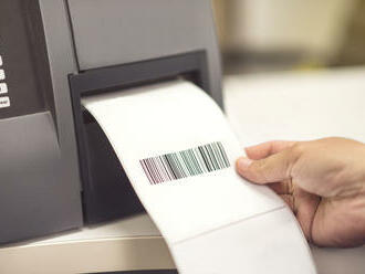 Identifikácia tovaru pomocou čiarových kódov na samolepiacich etiketách