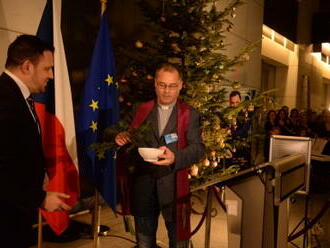 Evropský parlament ozdobila na závěr předsednictví EU čtyřmetrová česká jedle