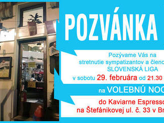 Pozvánka na volebnú noc Slovenskej ligy