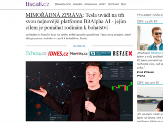 Nový podvod v Česku: Elon Musk a Bill Gates lákají na investice do kryptoměn