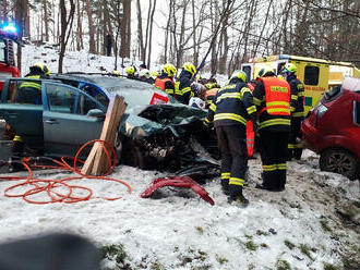 Nehoda se sedmi zraněnými zastavila silnici 37 u obce Lukavice, zasahují tři jednotky