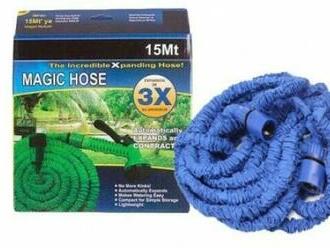 Zahradna hadica Magic Hose 15 m modrá. Pre jednoduché zalievanie .