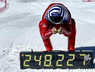 Senzační záběry českého rekordu v lyžování. Palán se řítil rychlostí 248 km/h