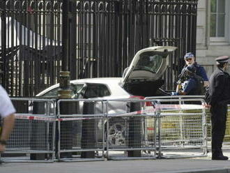 Do brány do britské vládní ulice Downing Street najelo auto