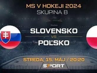 Slovensko – Poľsko na MS v hokeji 2024: Program, zostavy, live prenos, výsledky